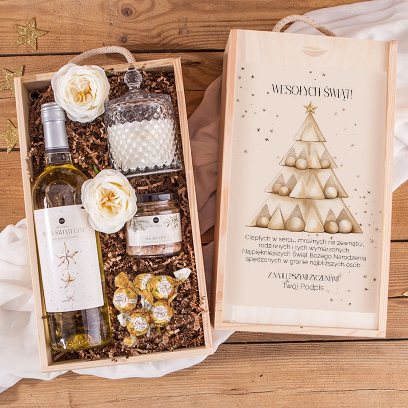 PREZENT świąteczny w skrzyni Z PODPISEM Świąteczne odprężenie